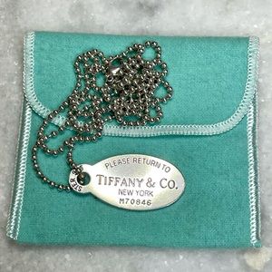 Tiffany & Co. Oval Return to Tiffany Dog Tag Chain